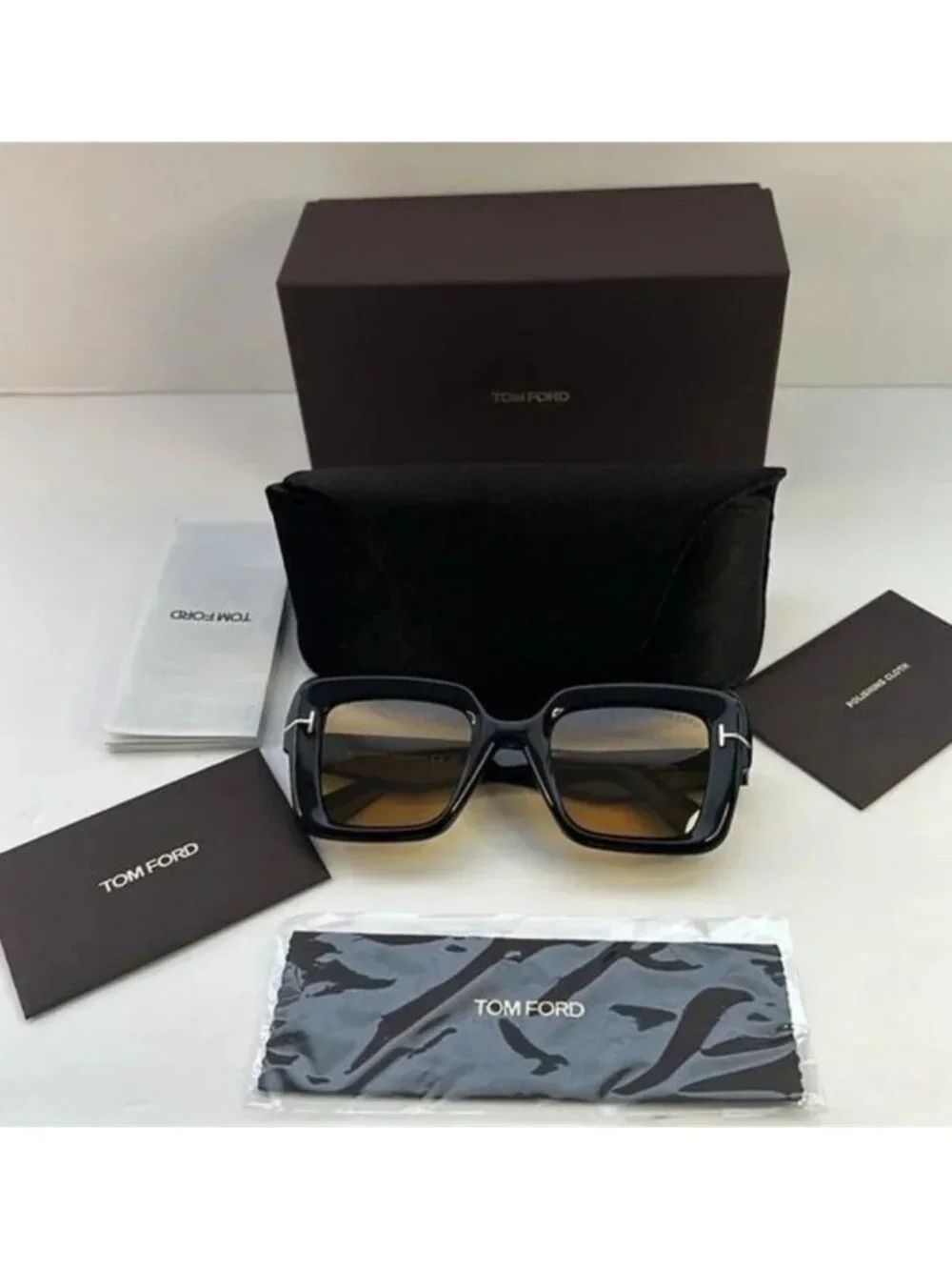 New Authentic Tom Ford Esme FT1157 01E Black Yellow TF1157 - Picture 4 of 10